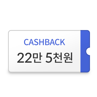 22만5천원 캐시백